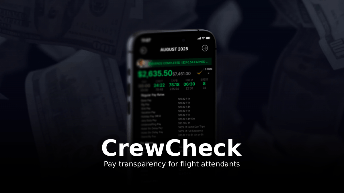 CrewCheck App - Pay Tracker For Flight Attendants